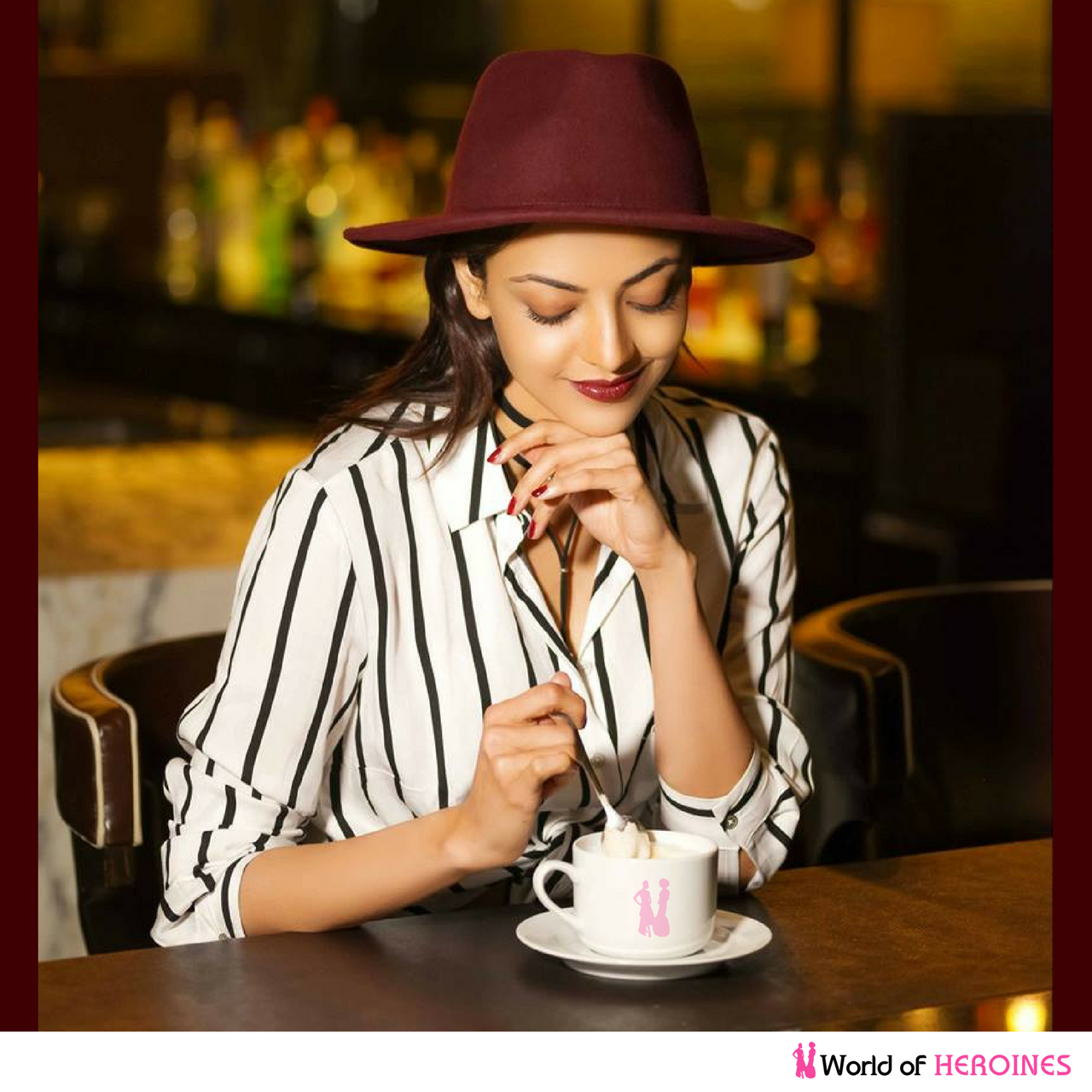 Kajal Aggarwal Drinking 